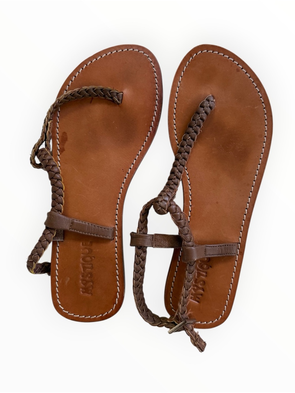 Braided Leather Brown Women’s Sandals